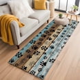 thumbnail image 3 of Runner Rug 2 x 6 Ft, Cute Dog Claws Washable Non-Slip Floor Mat for Kitchen Hallway/Entryway, Farmhouse Blue Wooden Puppy Pawprints Long Kitchen Runner Area Rugs for Living Room, Low-Profile, 3 of 7