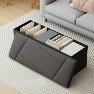 SONGMICS Mazie Collection - 43 Inches Folding Storage Ottoman