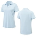 thumbnail image 5 of Tyhengta Women's Golf Polo Shirts Collared V Neck Short Sleeve UPF 50+ Quick Dry Tennis Shirt Dry Fit Moisture Wicking Light blue XXL, 5 of 7