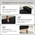 thumbnail image 4 of Tynzuro 66'' Upholstered Boucle Bench with Bolster Pillow, Fits King Size Bed/Entryway, Black-Natural, 4 of 8