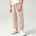 thumbnail image 2 of ShomPort Kids Boys Girls Cargo Pants Hiking Elastic Waist School Uniforms Long Pant with Pockets for 1-15 Years, 2 of 8