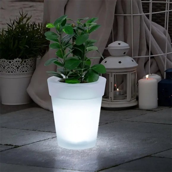 Decoración del hogar, decoración de habitaciones, decoración de paredes, luces solares para macetas, luces para patios exteriores, luces decorativas redondas para plantas en macetas, caminos, césped,