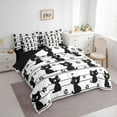 thumbnail image 3 of jejeloiu Kawaii Cat Kitten 7-Piece Bedding Comforter Set,Cute Cartoon Animal King Bedding Sets,Black Puppy Dogs Paws Bed Sheets For Kids,Super Cozy Room Decor Reversible, 3 of 8