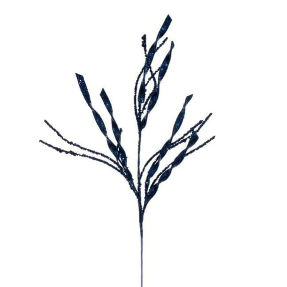Vickerman QG223331 34 in. Midnight Blue Wavy & Spiral Glitter Spray - 6 per Bag