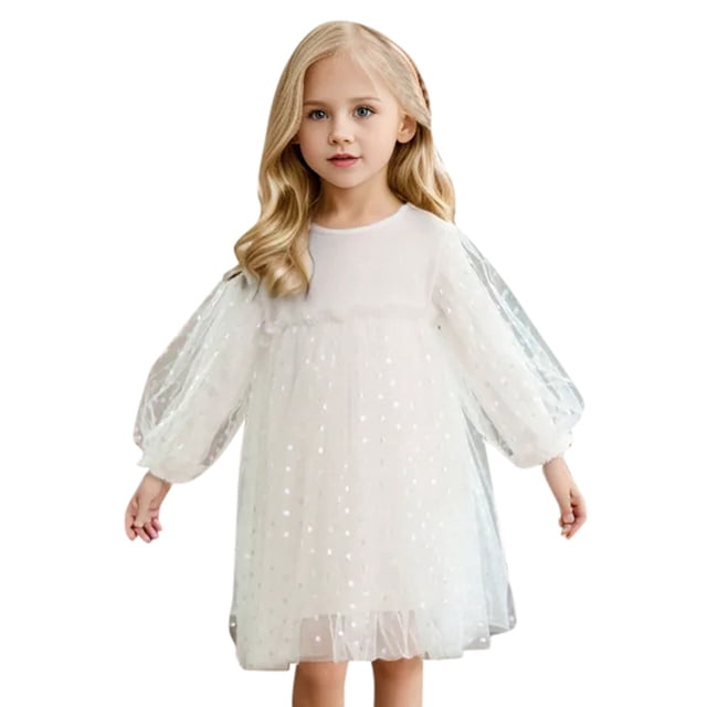 Vêtements de Printemps et d'Automne pour Fille Tout-Petit, Robe Tutu à Manches Longues, Robe, Cardigan, Robe de Demoiselle d'Honneur pour Fille, Fête, Mariage, Robe d'Anniversaire pour Bébé Fille, Robe Fille à Manches Longues, 2 Robes, Robe de Ballet pour Tout-Petit