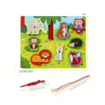 thumbnail image 2 of Infant And Young Children Fishing Toys Rope Puzzle Puzzle Early Education Baby Beaded Toy Farm Animal Transport Puzzle Three-in-one, 2 of 5