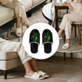 thumbnail image 7 of POLERO Women's Green Flame Skull Print Open Toe Slippers for Women Soft Sole Cotton Slide Lightweight Indoor Slippers Bedroom Shoes, Size 10.5-11.5, 7 of 7