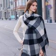 thumbnail image 2 of Bufanda para mujer manta larga a cuadros suave y lujosa sensación de cachemira unisex para hombres y mujeres bufanda de invierno, 2 of 5