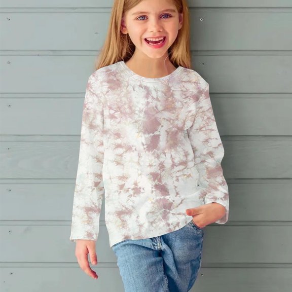Bnwani Long Sleeve Toddler Shirts Plain Crew Neck Casual Cute Tops 3-4t