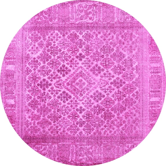 Ahgly Company Indoor Round Persian Pink Bohemian Area Rugs, 7' Round