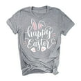 thumbnail image 3 of CAIXIA Easter Shirts for Women Womens T Shirts Cotton Rabbit Graphic Tees Crew Neck Easter Gifts Holiday Short Sleeve Short Sleeve Tops for Women, 3 of 5
