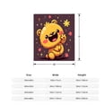 thumbnail image 5 of Cheerful Cartoon Bear Flannel Blanket - Soft Warm Cozy Design with Playful Stars & Flowers - Perfect for Sofa Travel Bed & Chair, 5 of 7