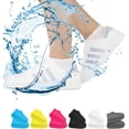 thumbnail image 2 of Waterproof Shoe Covers, Non-Slip Water Resistant Overshoes Silicone Rubber Rain Shoe Cover Protectors for Kids, Men, Women (Small, White), 2 of 6