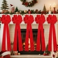 thumbnail image 5 of Dalrosia Extra Large Christmas Tree Topper Bow Bulk Red Velvet Ribbon with Golden Wire Christmas Wreath Bows for Xmas Winter Party Indoor Outdoor Supplies, 5 of 5