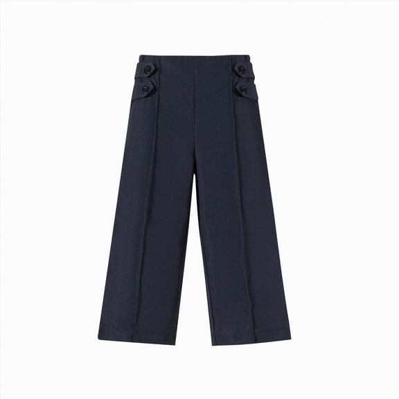 NOLDARES Girl's Wide Leg Sweatpants Elastic High Waisted Loose Baggy Pants with Pockets with Pockets(Black,5-6 Years)