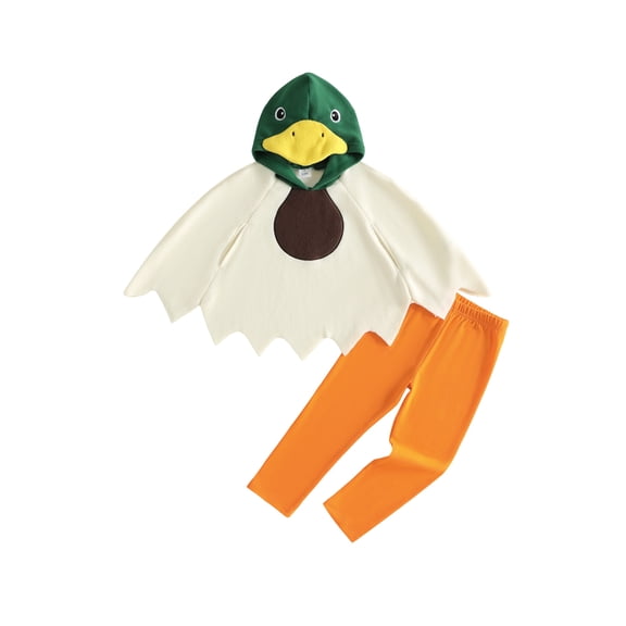 RUINIXCW Toddler Baby Duck Costume Halloween Hooded Cape with Pants 2Pcs Outfit