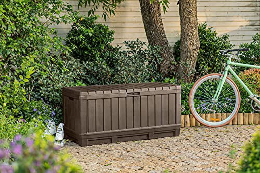 Keter Kentwood 90 Gallon Resin Deck hot Box-Organization and Storage for Patio Furni