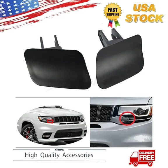 Aniceparthy 1 Pair 5ZL72DX8AB Front Bumper Lamp Washer Cover Fit for Jeep Grand Cherokee SRT 2017-2021#5ZL73DX8AB Headlamp Spray Cover
