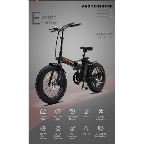 Wheelspeed Electric Bike 26 X 4.0, 500W Motor & 32km/h Fat Tire