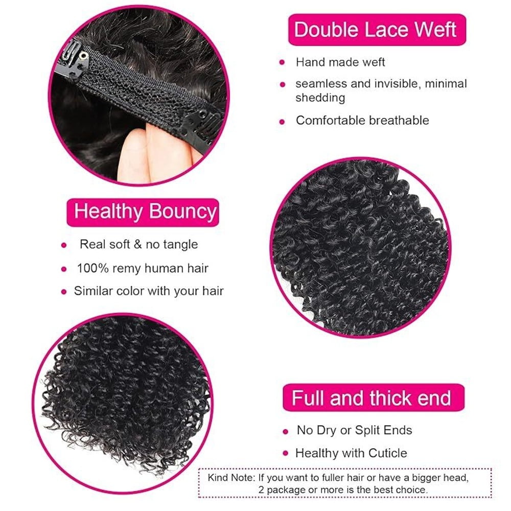 Afro Kinky Curly Clip in Hair Extensions Human Hair Clip in Extensions 8pcs 120g/set Brazilian Remy Hair Curly Hair Clip Ins for Black Women