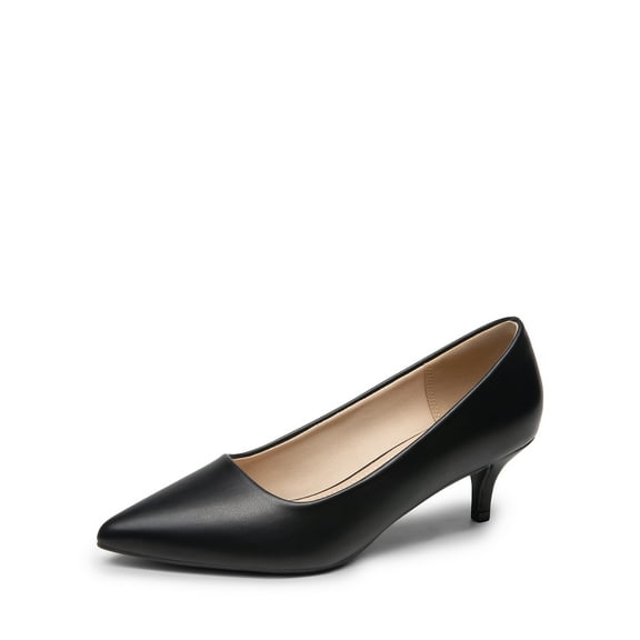 BURUDANI Women's Pumps Kitten Heel Pointed Toe Shoes for Women Comfortable Office Work Dress Shoes