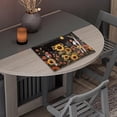 thumbnail image 3 of Multi-use Waterproof PVC Weave Table Mats Pack of 6, Durable Anti-Slip Oil-Proof Stain-Resistant Dining Table Place Mats for Home Decor, Sunflower Moon Night, 3 of 6