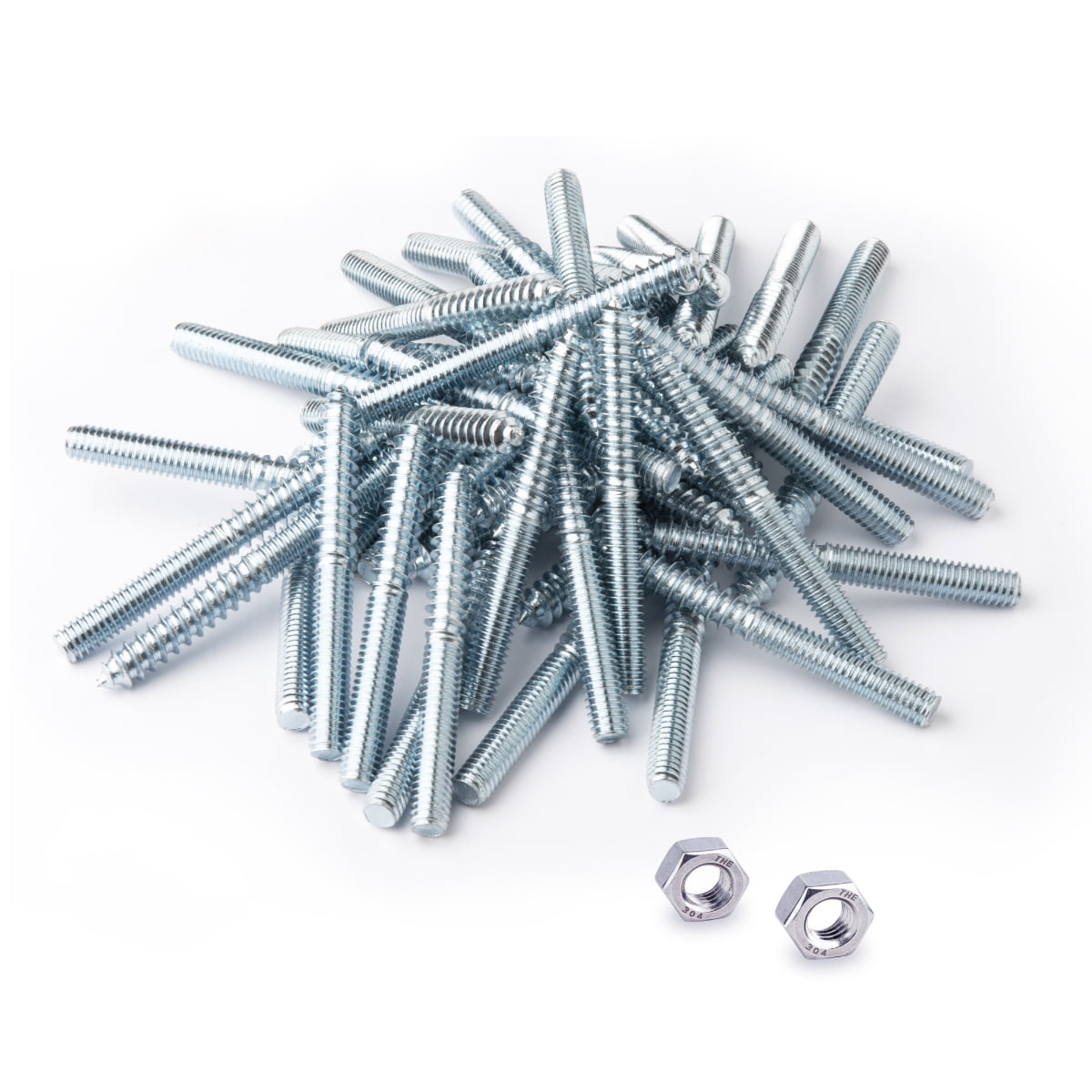 POWERTEC QHB1001 Hanger Bolts 5/1618 x 3 Inch, 50 Pack with 2 Piece