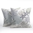 thumbnail image 2 of Nautical Coastal Pillow Covers 18x18 Inch Set of 2 Ocean Coral Seashell Starfish Throw Pillow Covers Summer Beach Outdoor Pillow Cases Cotton Linen Square Cushion Covers for Couch Bed Sofa Home Decor, 2 of 4