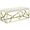 thumbnail image 1 of Modway Intersperse Tufted Velvet Polyester Bench in Gold and Ivory, 1 of 5