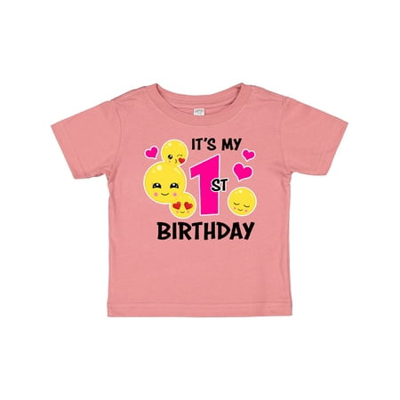 

Inktastic Its My 1st Birthday with Emojis Gift Baby Girl T-Shirt