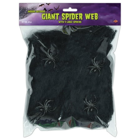 FR Giant Black Spider Web Webbing Scary Halloween Haunted House Decoration