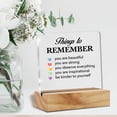 thumbnail image 4 of Inspirational Gifts for Women Men, Motivational Gifts Positive Affirmations Clear Desk Sign Things to Remember Acrylic Sign Presents 4x4 Inch, 4 of 5