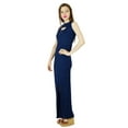 thumbnail image 5 of Bimba Women Long Maxi Dress With Side Slit Keyhole Neck Sleeveless Gown, 5 of 8