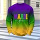 thumbnail image 5 of Ceisia Men's Mardi Gras Gradient Waffle-Knit Sweatshirt | Relaxed Spring/Summer Casual Top Gift, 5 of 5
