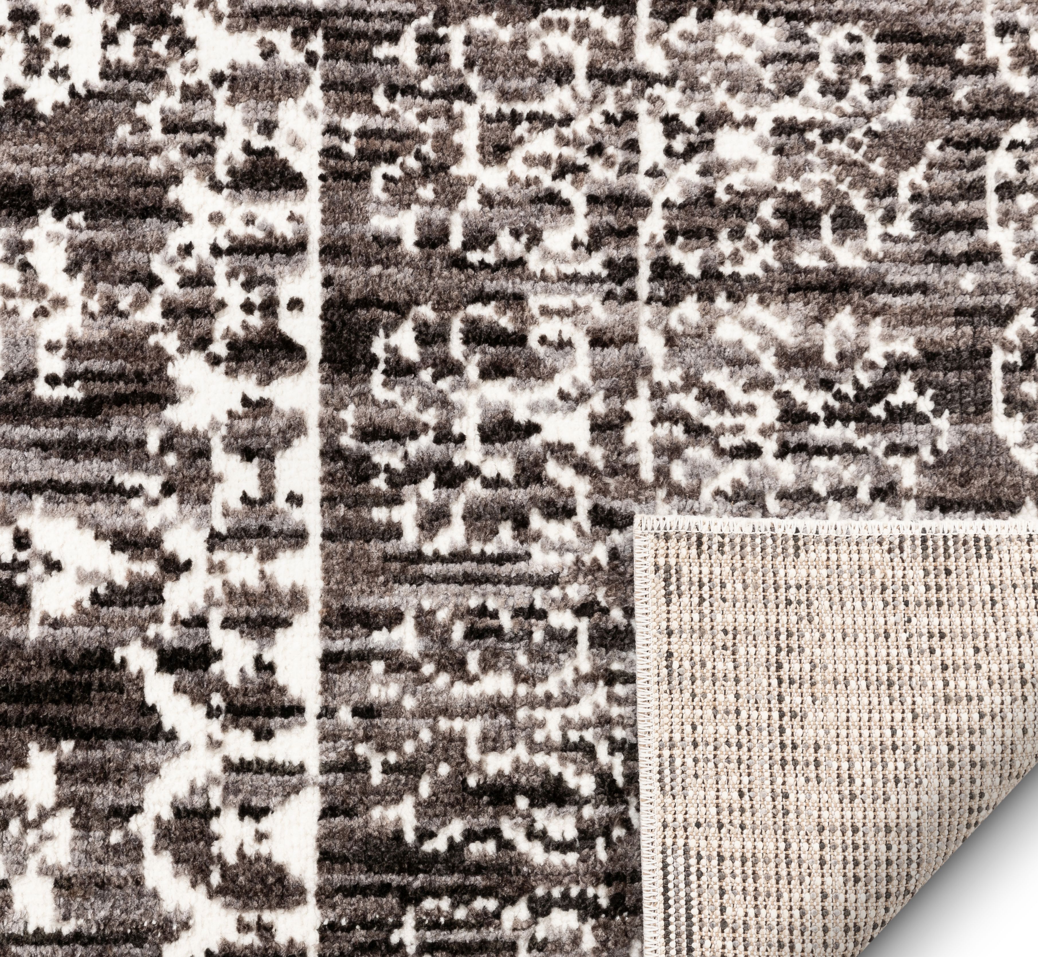 Well Woven DE-43-2L Delilah Elodie Anthracite Modern Vintage High-Low Runner Rug - 2 ft. 7 in. x 9 ft. 10 in.