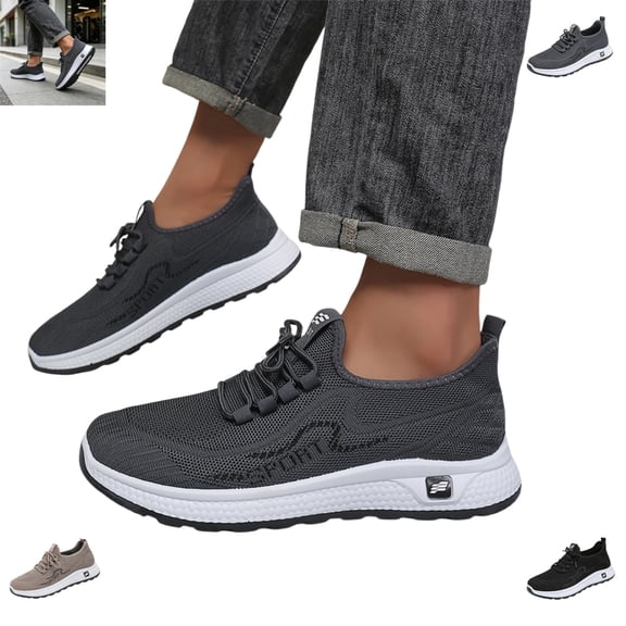 YOUYEDIAN Sneakers for Men Breathable Mesh Sport Fashion Comfortable Non Slip Sneakers Strap Design Casual Versatile Walking Shoes