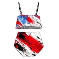 thumbnail image 4 of Trajes de baño Amzcrzy Tankini para mujer, trajes de baño, traje de baño de bikini con control de abdomen, conjunto de traje de baño con volantes para mujer, multicolor, L, 4 of 5