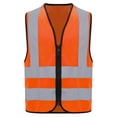 thumbnail image 3 of inhzoy Kids High Visibility Safety Vest Zipper Reflective Strips  Children Waistcoat A Orange 10-12, 3 of 7