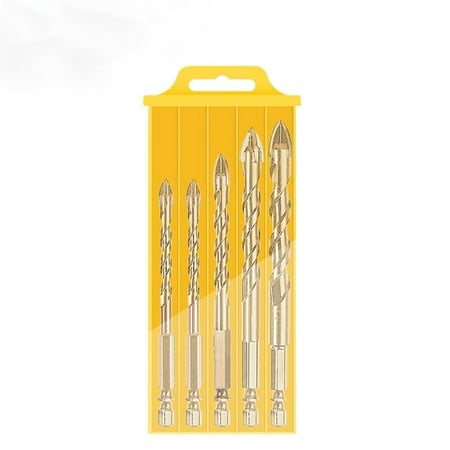 

LnjYIGJ 5pc Plastic Box Drilling Ceramic Tile Drill Bit Glass Concrete Cement Electric Hammer Drill Multifunctional Drill Bit Hot
