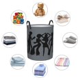 thumbnail image 3 of DouZhe Waterproof Collapsible Large Laundry Baskets, Disco Dance Black Prints Circular Hamper with Handles, 3 of 6