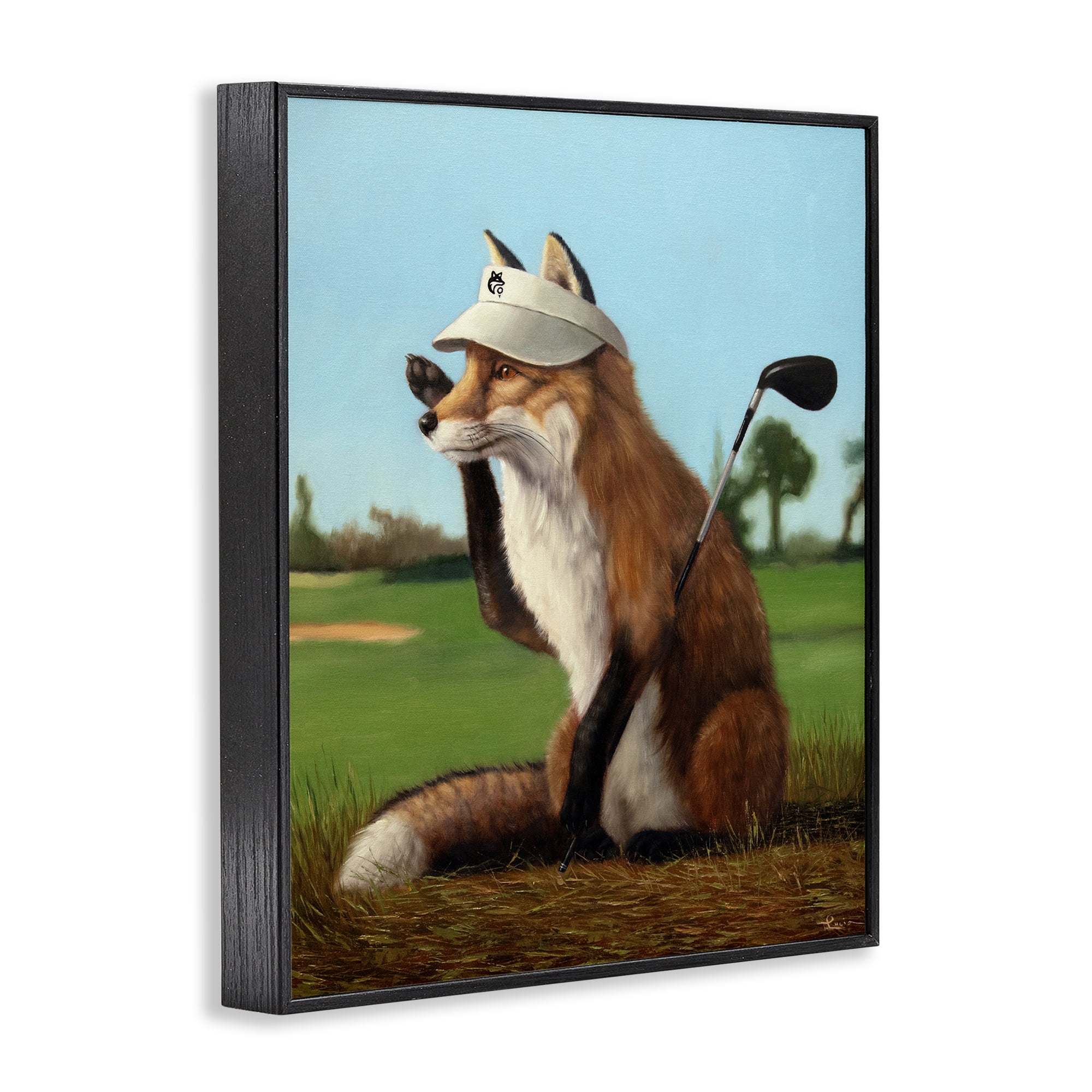 Stupell Industries Fox Drive Golfer Black Framed Giclee Art, design by Lucia Heffernan