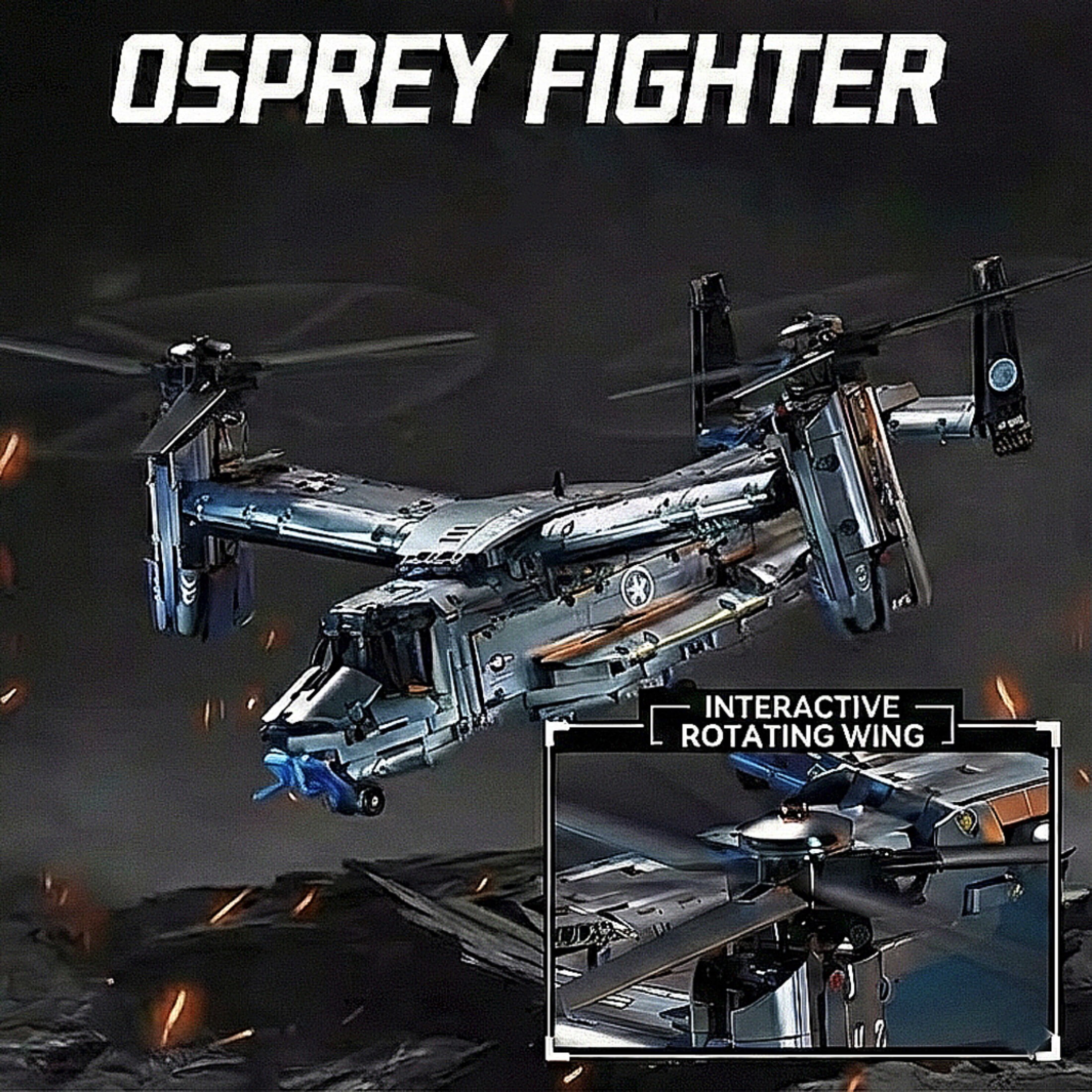 1486Pcs Osprey Aircraft Building Blocks Set, Model Kits for Teens & Adults, Creative Engineering Construction Toys, Christmas Birthday Gifts for Boys Girls Ages 8-12 14+