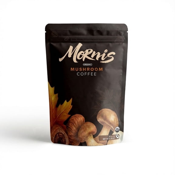 Mornis Foods Organic Mushroom Instant Coffee Caffeine-Free Gluten-Free Fat-Free 30 Servings 6.35 oz
