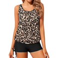 thumbnail image 1 of Women Conservative Print Strappy Back Set Two Piece Swimsuits Swimdress, 1 of 5