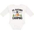 thumbnail image 3 of Inktastic Id Rather Be Camping with Tent Trees and Stars Boys or Girls Long Sleeve Baby Bodysuit, 3 of 5