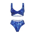 thumbnail image 4 of Rocae Blurred Star Snow Christmas for Bikini Set for Women Two Piece Sexy High Swimsuits Split Crossover Bikini, 4 of 9