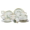 thumbnail image 4 of Fine China Artisan Marbled 20pc Dinner Set, Green with Gold Line, 4 of 5