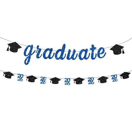 2026 Graduation Season Banner Decoration Black Sparkling Graduation Season Banner Wreath Suitable For Congratulations On Graduation School Home