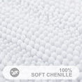 thumbnail image 2 of Buganda Chenille Striped Bathroom Rugs, Extra Soft and Absorbent Bath Mats, Anti-Slip Shaggy Bath Carpets, 24x36, White, 2 of 7