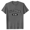 thumbnail image 4 of ibuvkizy Mens Graphic Tees Short Sleeve Crew Neck Casual Letter Print Summer Pullover Gray,XL, 4 of 4